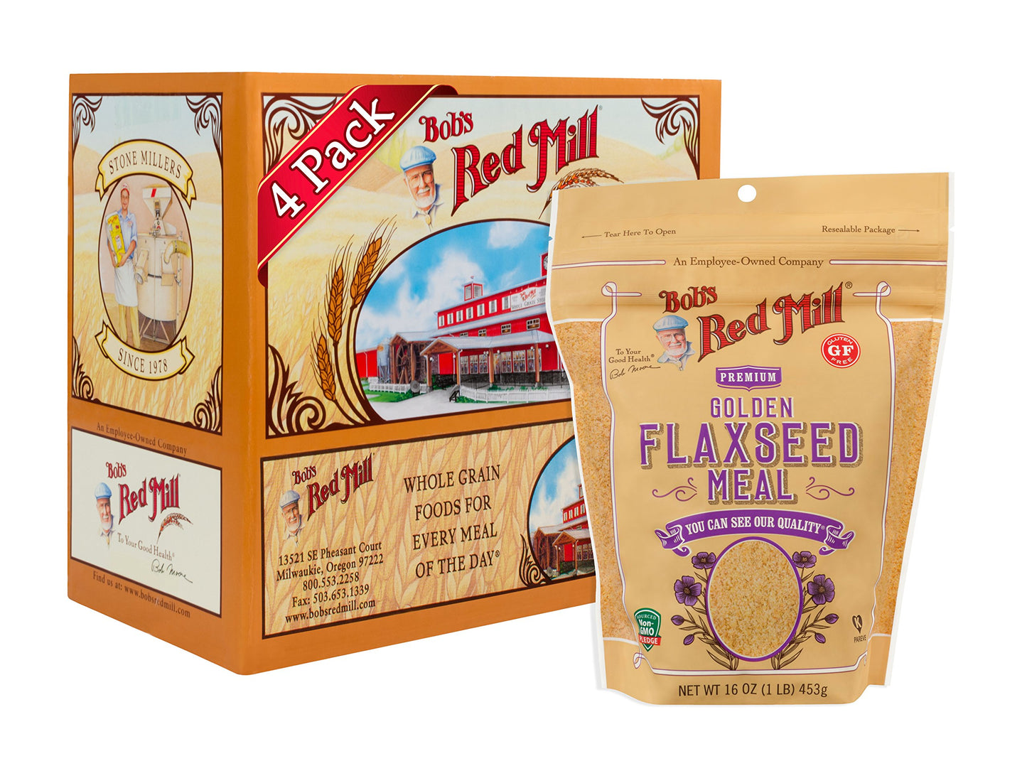 Bob's Red Mill Golden Flaxseed Meal, 16-ounce (Pack of 4)