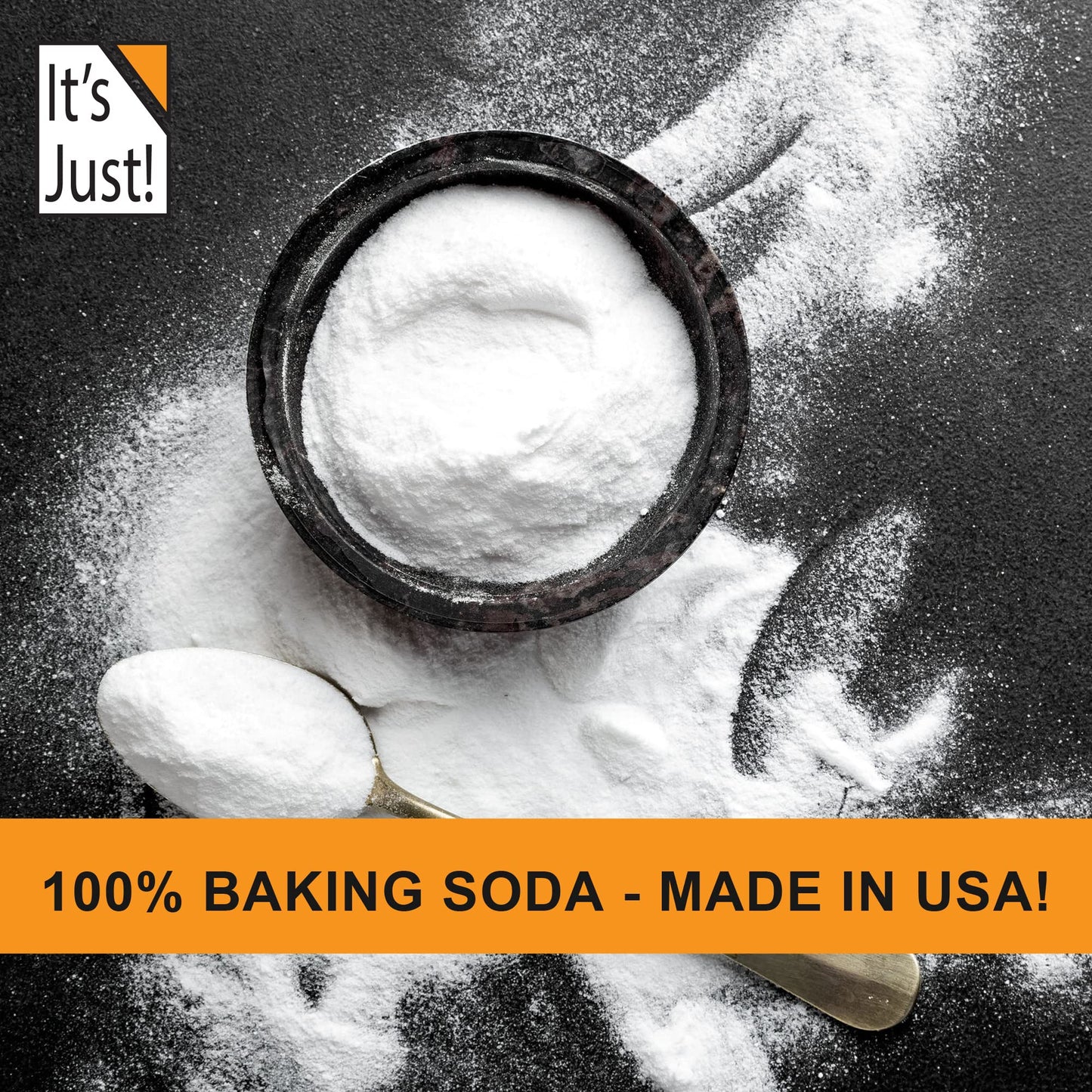 It's Just - Baking Soda, 100% Pure Sodium Bicarbonate, Food Grade, Non-GMO, Made in USA, Cooking, Baking, Aluminum Free (1.25 Po