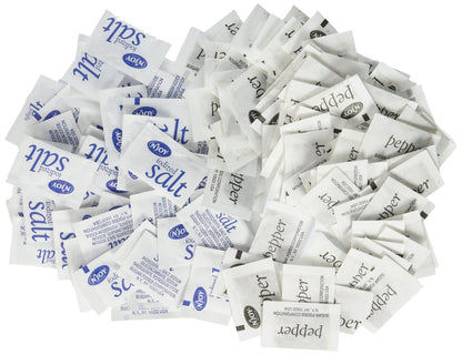 NJOY Iodized Salt AND Pepper - Salt 1,200 ct., Pepper 800 ct Individual Packets