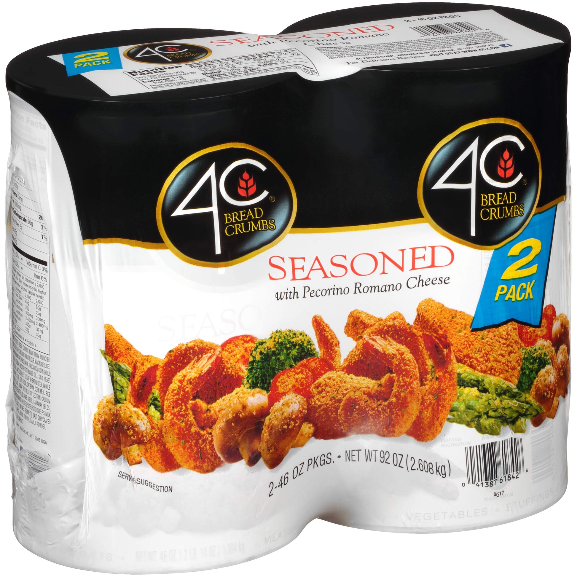 4C Seasoned Bread Crumbs, 92 oz, Pack of 2, Crisp Color, Model 58685