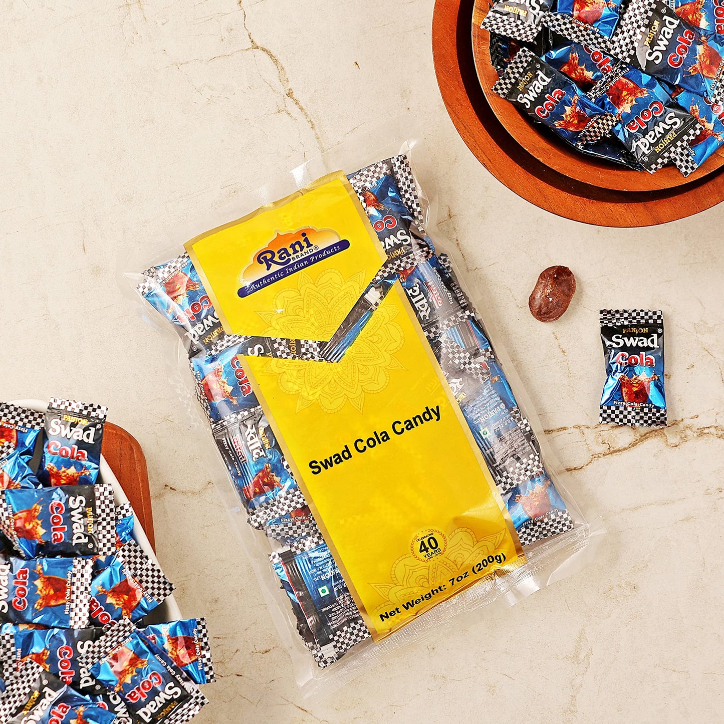 Rani Brand Cola Candy - Vegan, Gluten Friendly, NON-GMO, 7oz (200g) Individually Wrapped Indian