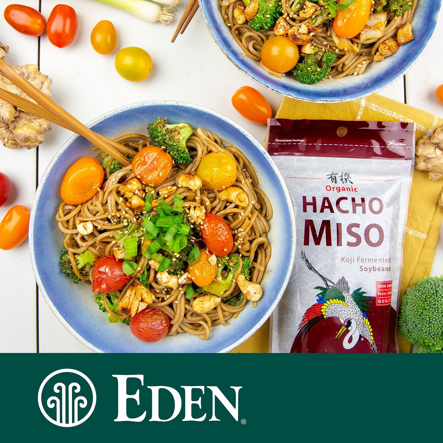 Eden Organic Hacho Miso, Traditionally Made in Japan, Soy, Koji, Rich in Umami, Dark Red, Aged 3 Years, Hatcho, 12.1 oz (Pack of
