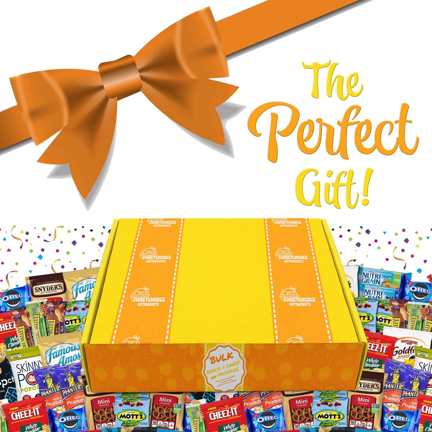 Snack Box Care Package (120 Count) Variety Snacks Easter candy Gift Box - College Students,Back to school Military, Work or Home