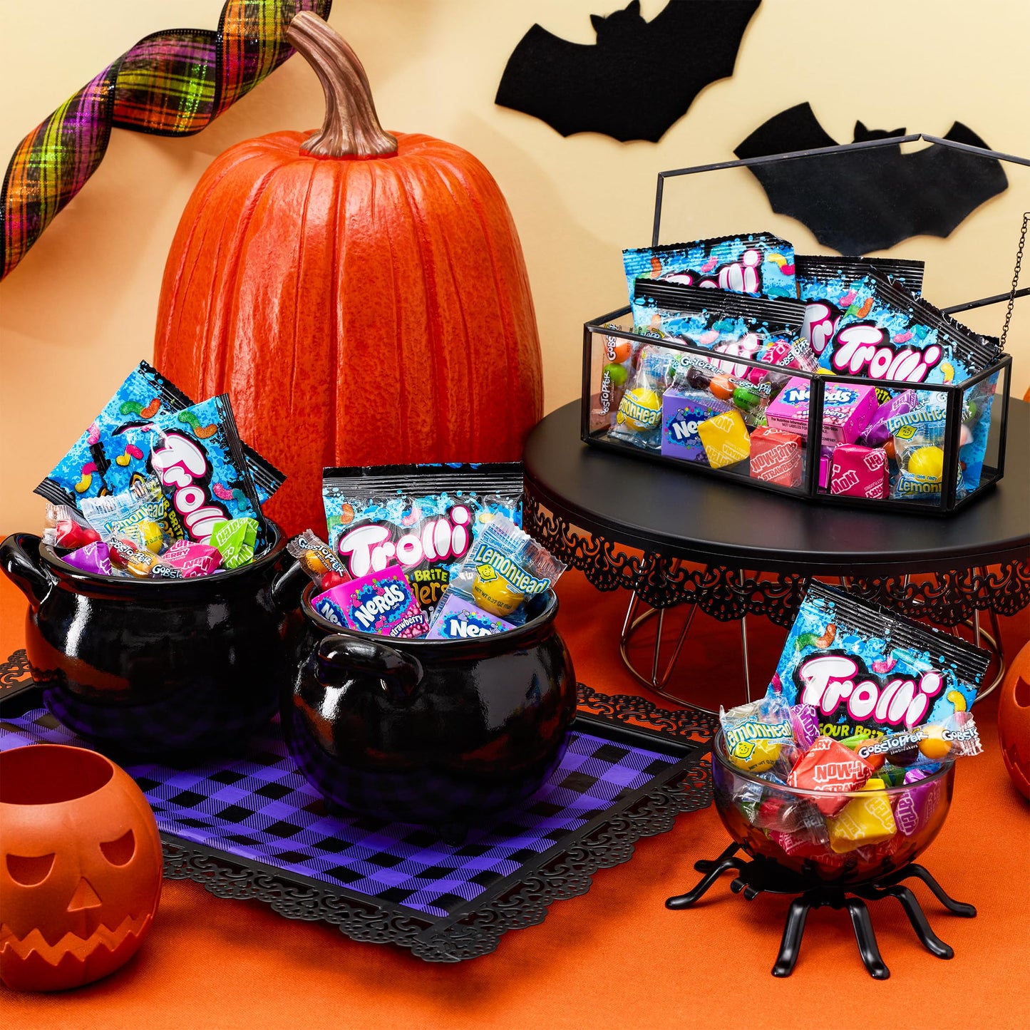 Halloween Candy Classic Fun Trick-or-Treat Variety Bag  NERDS Original  Trolli  Now and Later  Lemonhead  and Gobstopper  200 Pieces  54 Ounces
