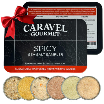 Spicy Sea Salt Sampler Set, Ghost Pepper and Habanero Salt, Give Spicy Seasoning as a Gourmet Cooking Gift, 0.5 oz x Bundle of 6 Flavored Salts
