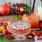 Gyufise 1Pc Halloween Happy Birthday Cake Topper Glitter Jack And Sally Pumpkin Bat Castle Ghost Halloween Cake Pick For Hallowe