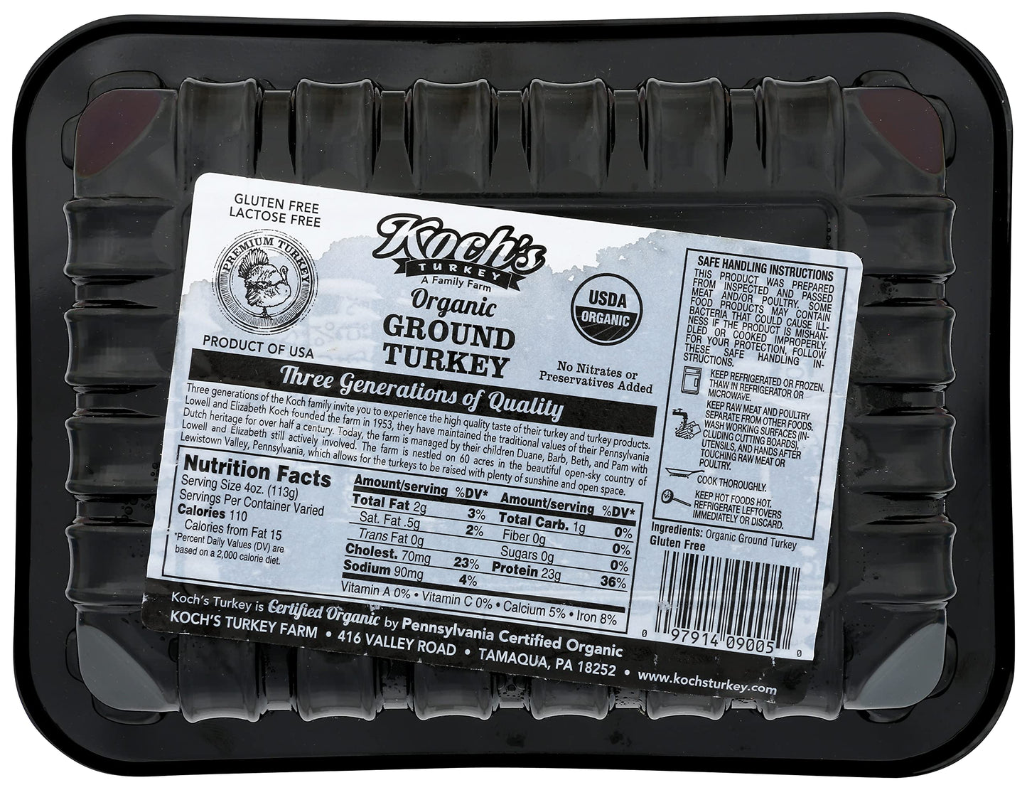 Kochs Turkey Farm, Turkey Ground Tray Pack Organic Step 1, 16 Ounce