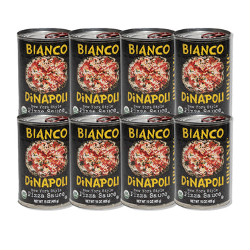 Bianco DiNapoli Organic NY Style Pizza Sauce  15 Oz (Pack of 8)  Vine Ripened California Grown Tomatoes  with Garlic  Spices  & Extra Virgin Olive Oil  Perfect for Homemade Pizza