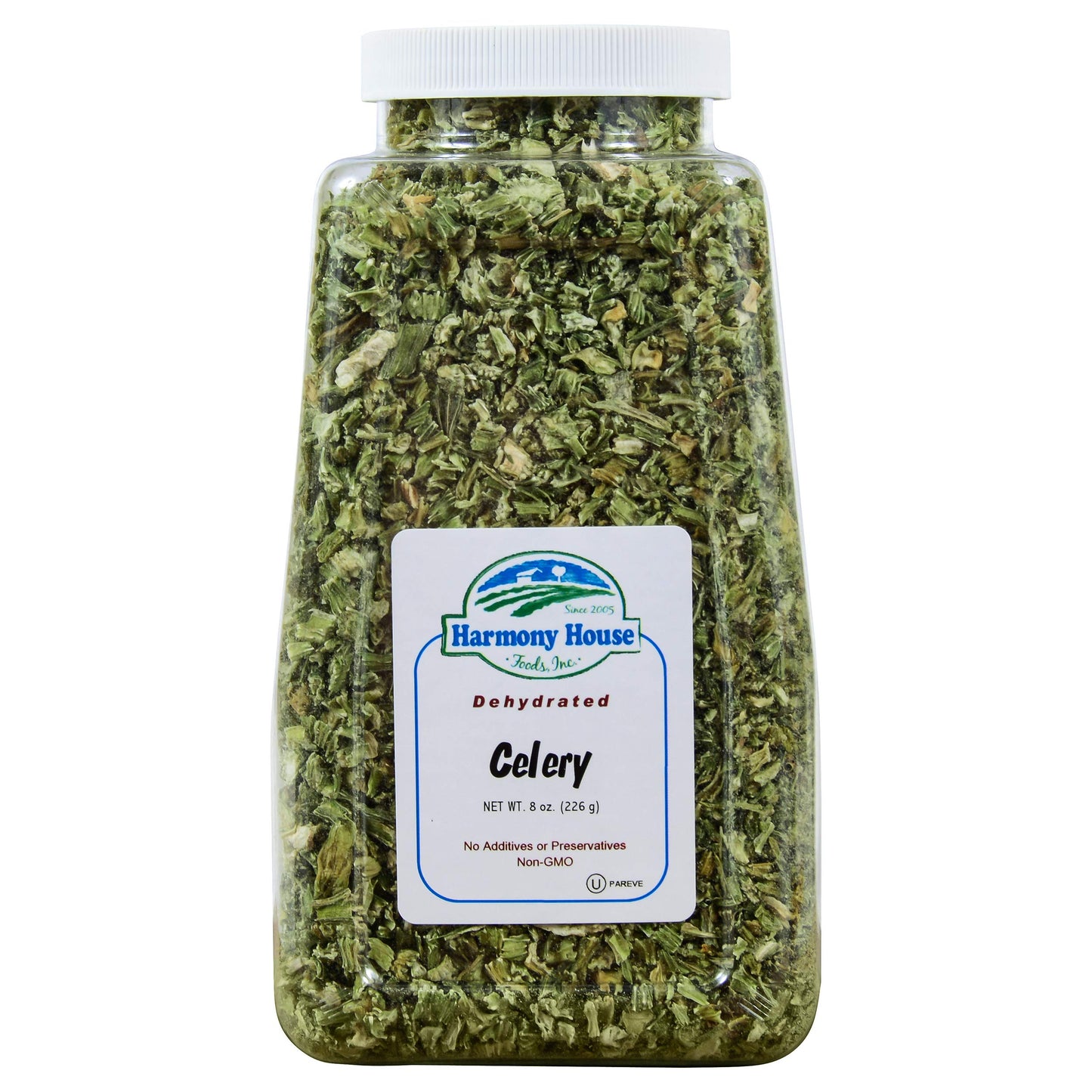 Harmony House Dehydrated Celery, Crosscut - Dried Vegetables For Cooking, Camping, Emergency Supply And More (8 Oz, Jar)