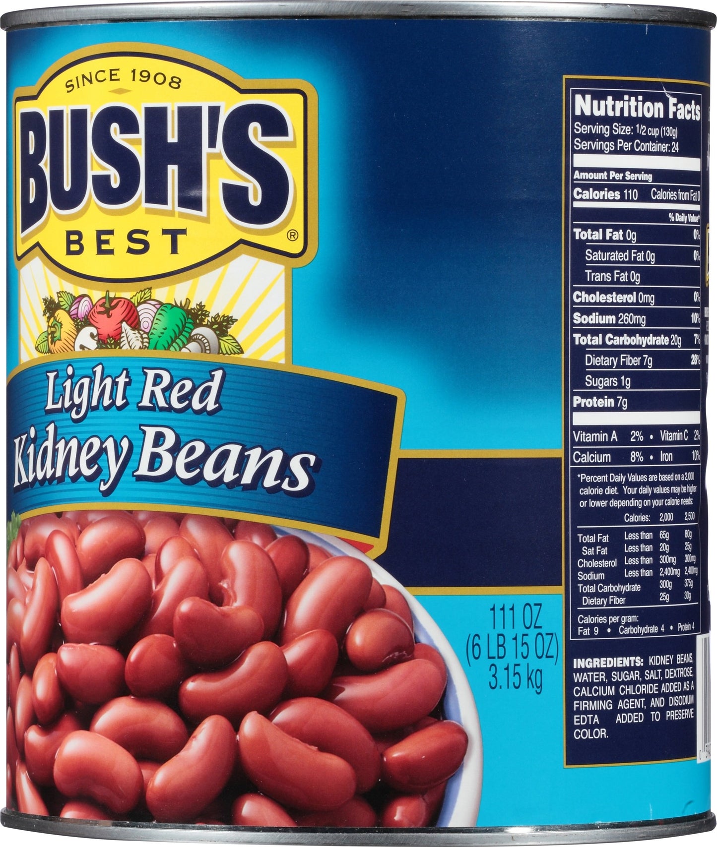 Bush'S Best Light Red Kidney Beans 111 Oz (6 Cans)