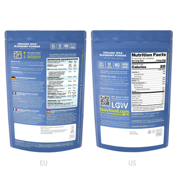 Loov Organic Wild Blueberry Powder - 41-Day Supply, 8.8 Oz, Good For Smoothie & Breakfast, Freeze-Dried, From Northern Europe, N