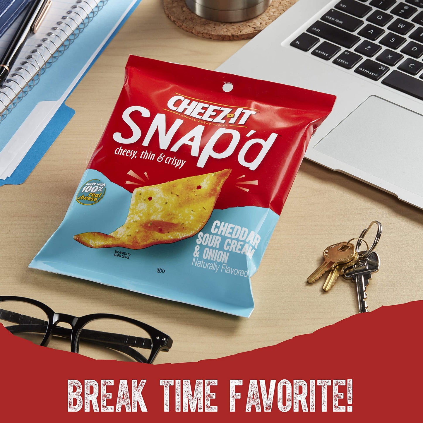 Cheez-It Snapd Cheese  er Chips, Cheddar Sour Cream & Onion, 21.6oz Case (6 Pouches), Lunch Snacks