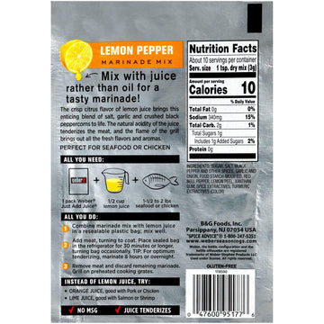 Weber Just Add Juice Marinade Mix, Lemon Pepper, 1.12 Ounce, Pack of 4