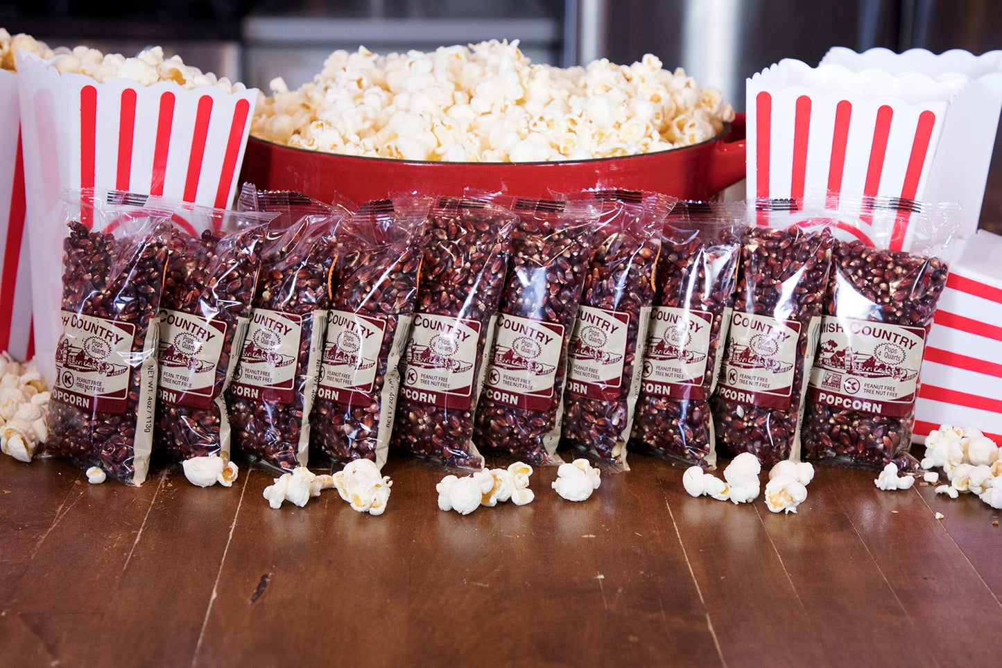 Amish Country Popcorn | 10-4 Ounce Bags - Red Kernels | Old Fashioned, Non-Gmo And Gluten Free