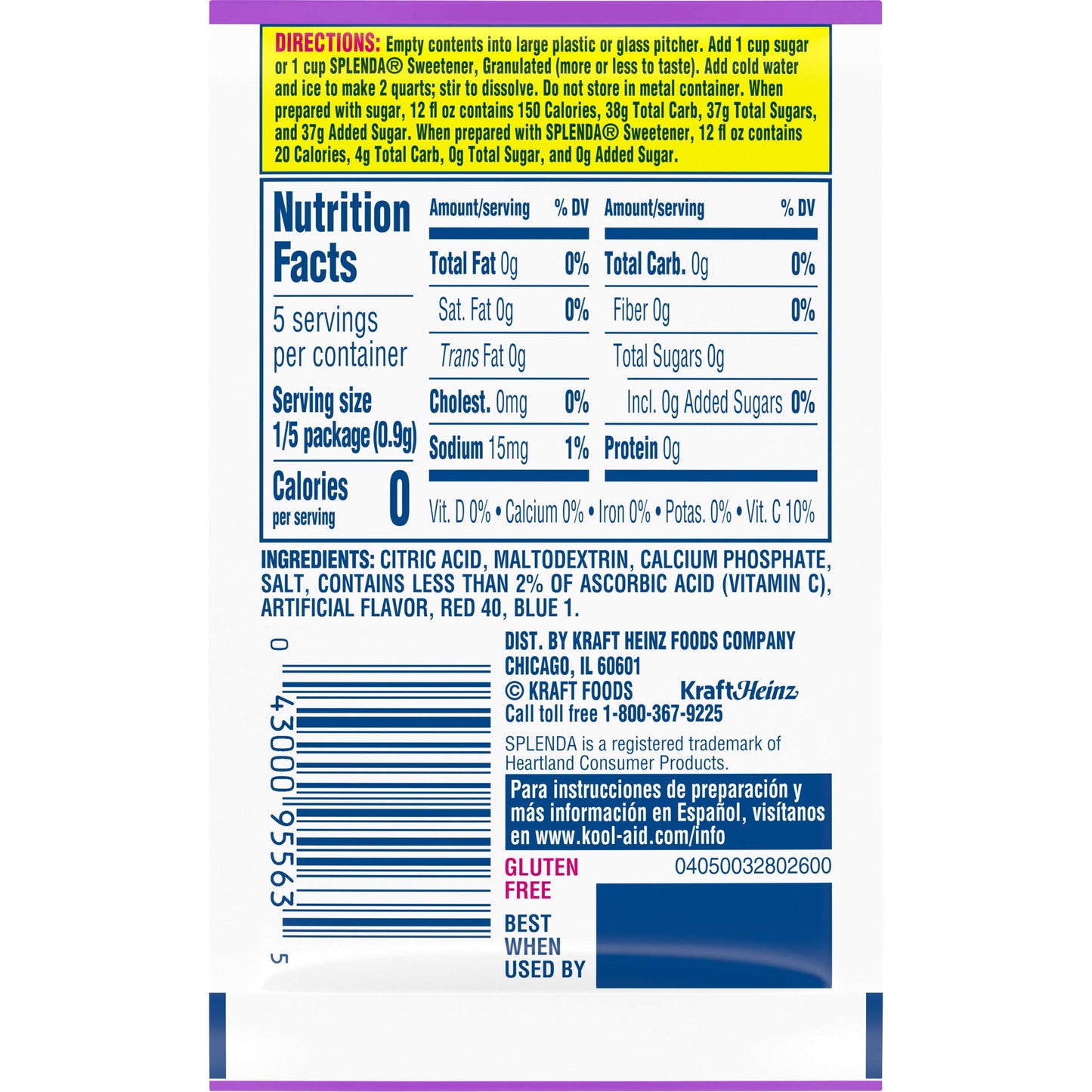 Kool-Aid Lemonade Drink Mix, Unsweetened, Caffeine Free, 48 Count, 0.14 Ounce Pack of 2, Violet