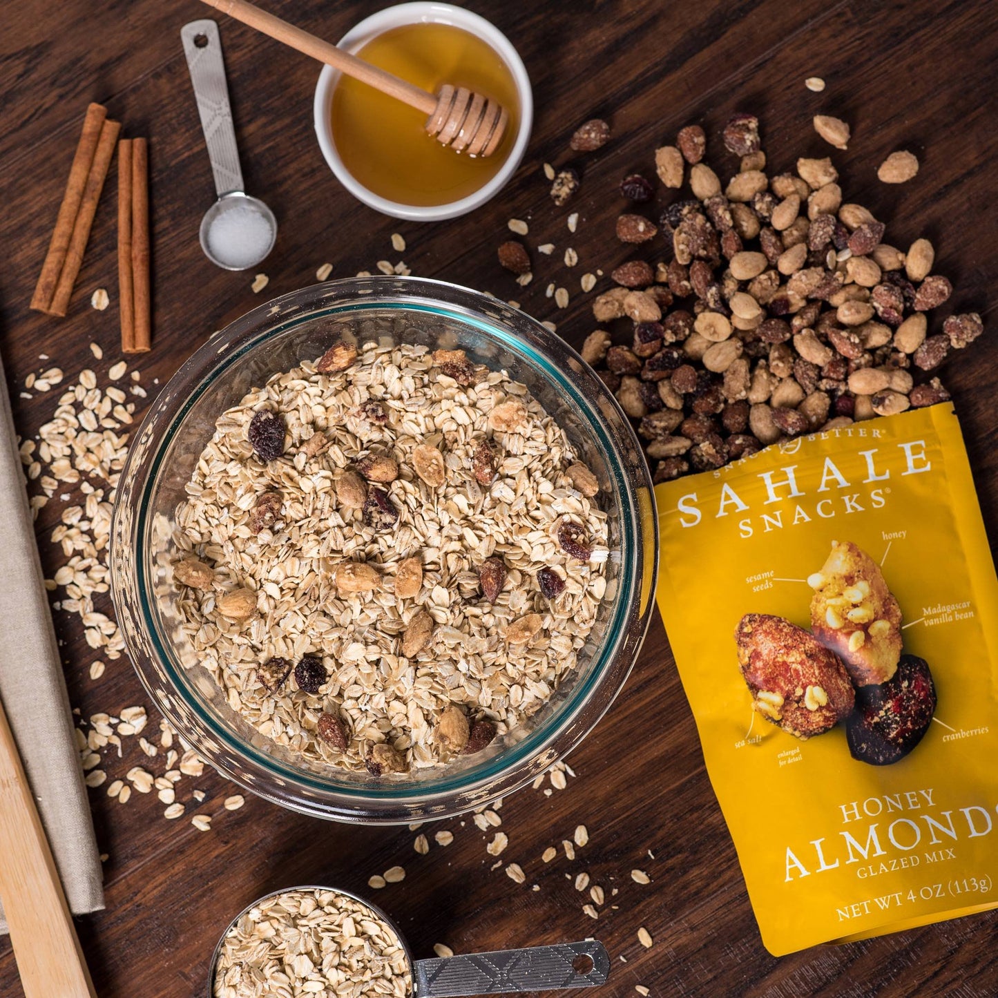 Sahale Snacks Honey Almonds Glazed Mix, 4 Ounces, 12 Count