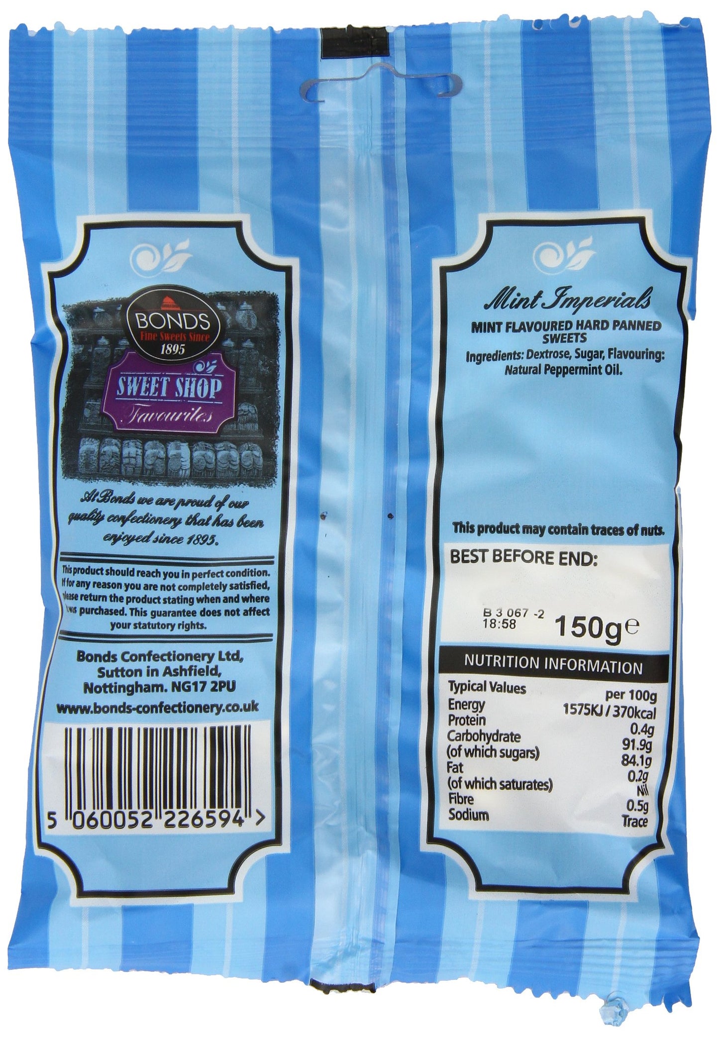 Sweetshop Original Mint Imperials Hard Sugar Sweets, Peppermint Flavor, 105 g