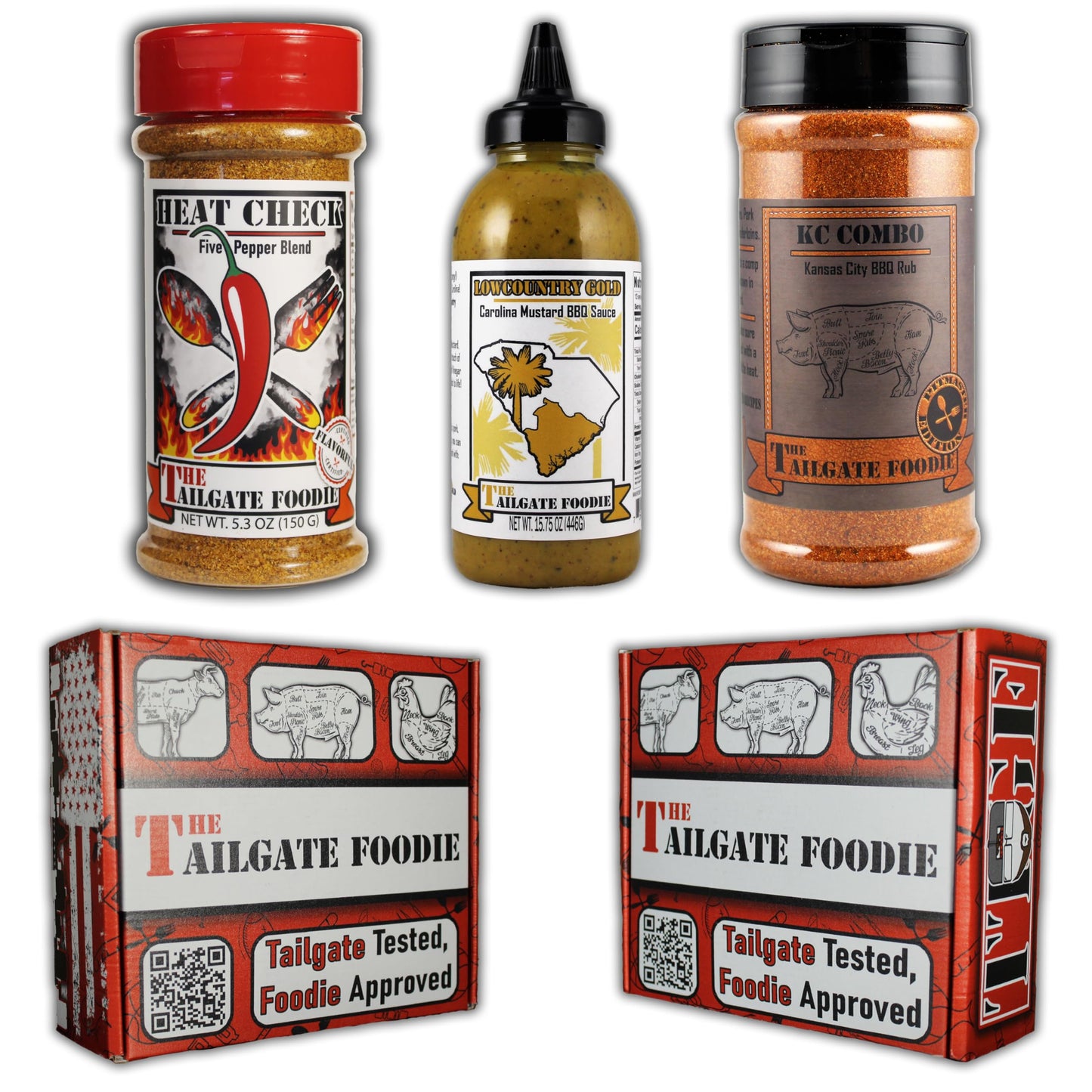 The Pig Pen Seasoning And Bbq Sauce Pack | 3-Pack Gift Box | Lowcountry Gold, Heat Check, Kc Combo | 2 Seasonings And 1 Barbecue Sauce | *Great Gift For Christmas, Fathers Day, Bachelor Gifts, Birthdays, And Anniversarys