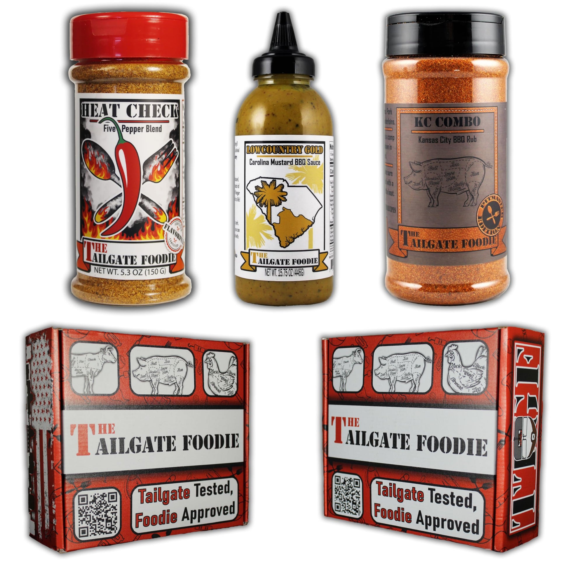 The Pig Pen Seasoning And Bbq Sauce Pack | 3-Pack Gift Box | Lowcountry Gold, Heat Check, Kc Combo | 2 Seasonings And 1 Barbecue Sauce | *Great Gift For Christmas, Fathers Day, Bachelor Gifts, Birthdays, And Anniversarys