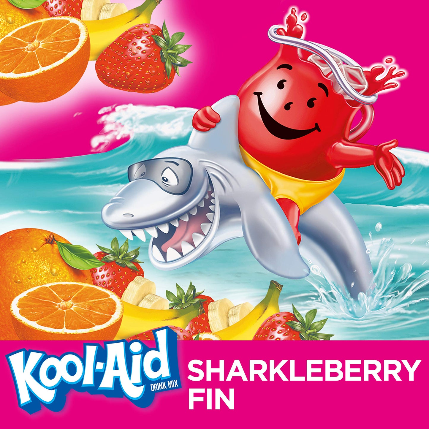 Kool-Aid Strawberry Orange Punch Powdered Drink Mix, Caffeine Free, 19 oz Canister, Pack of 12