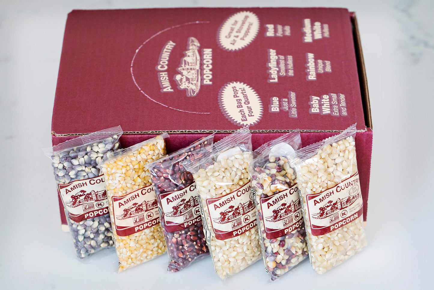 Amish Country Popcorn | 30-4 Oz Bags | Popcorn Kernel Variety Set | Old Fashioned, Non-Gmo And Gluten Free