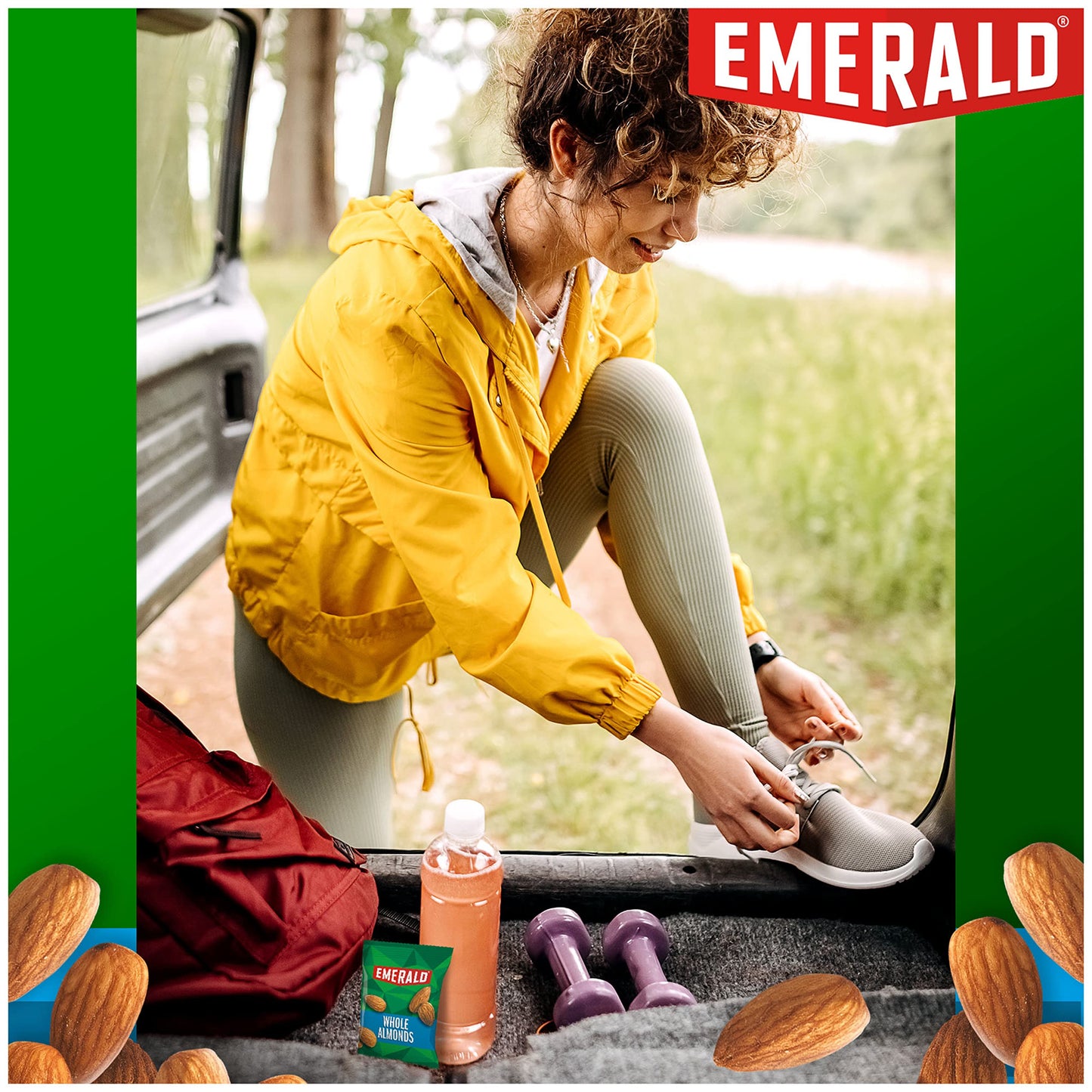 Emerald Nuts Whole Almonds 7ct (1-Pack), 100-Calorie Individual Packs, Kosher Certified, Non-GMO, Contains No Artificial Preserv