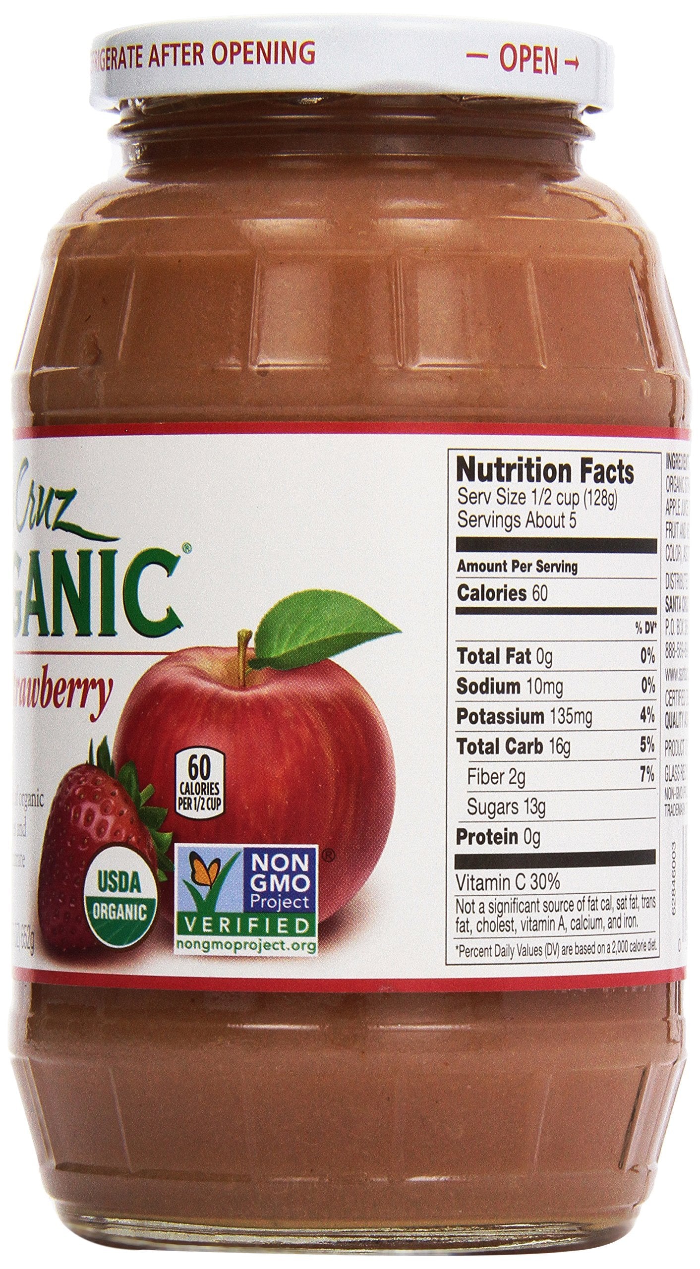 Santa Cruz Organic Strawberry Applesauce (12X23 Oz)