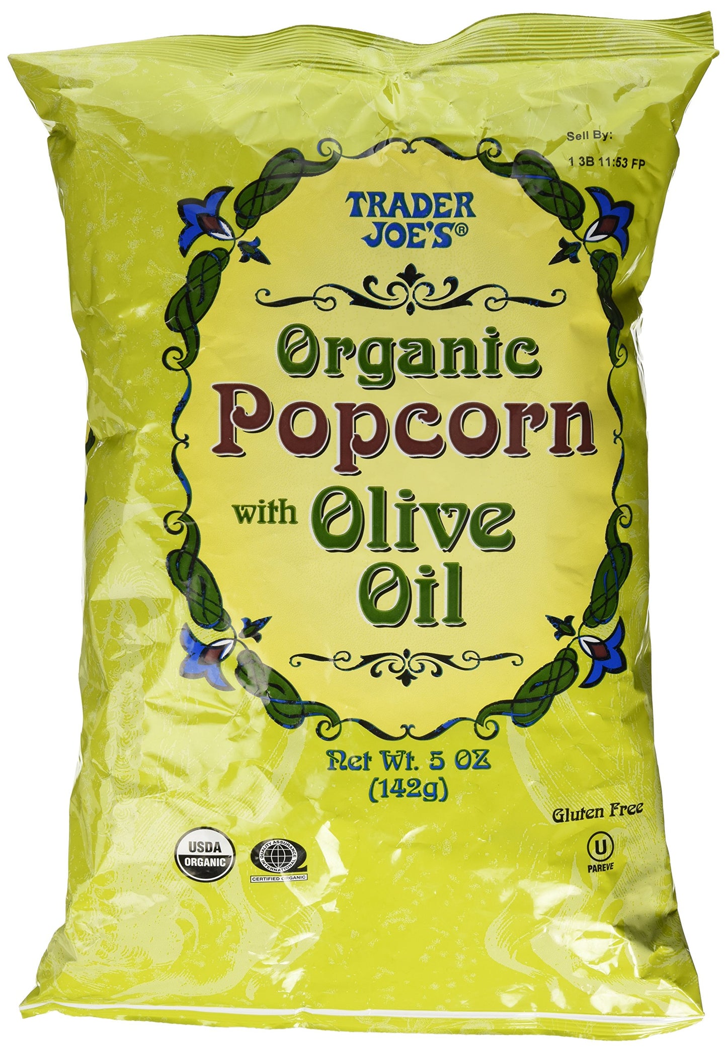 Trader Joes Organic Popcorn with Olive Oil