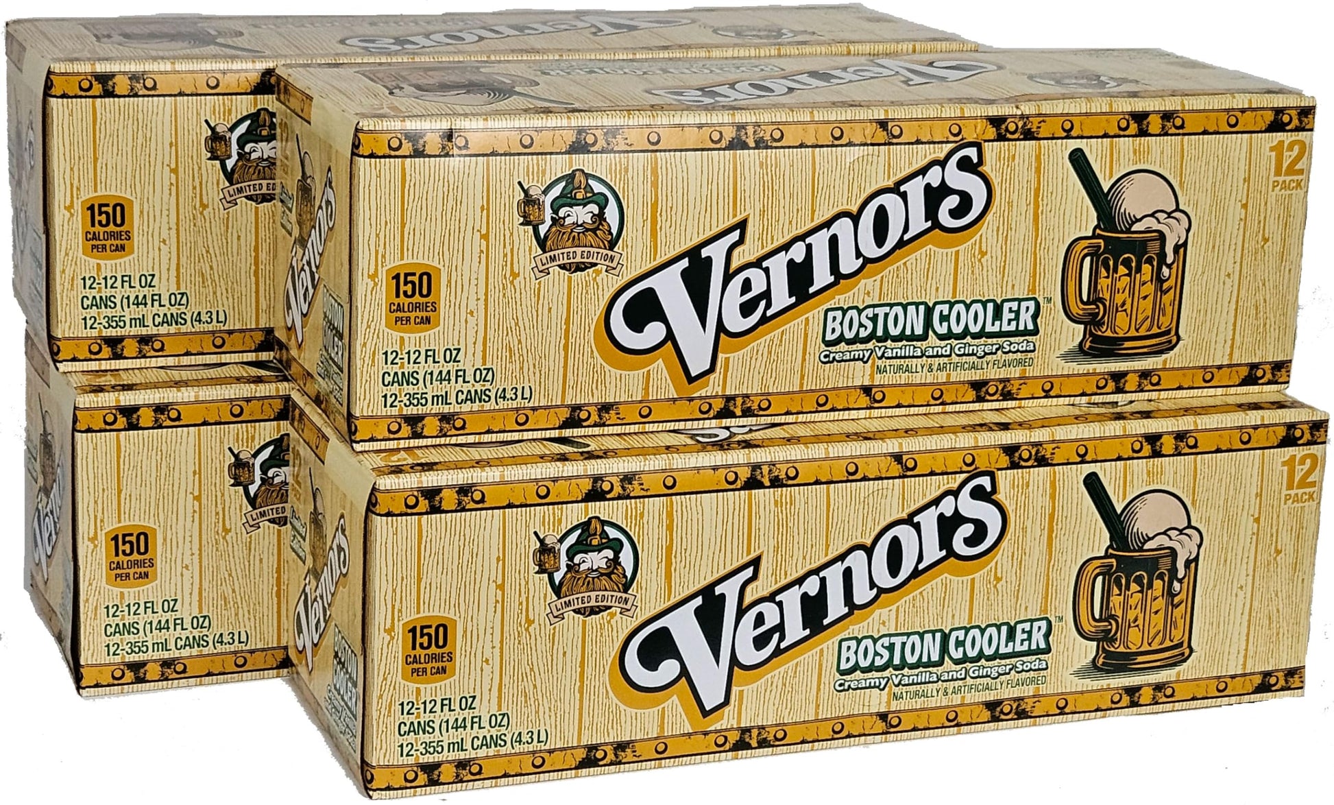Vernors Ginger Soda Boston Cooler Edition 12-Pack 12 oz Cans Fridge Pack 48-Count