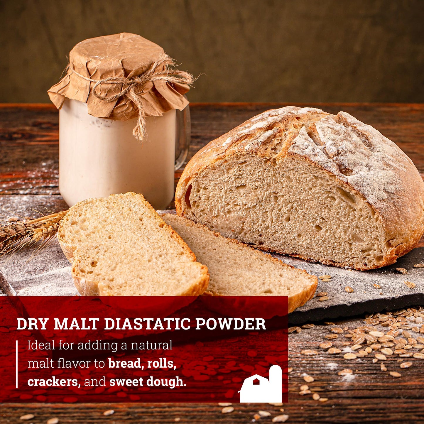 Hoosier Hill Farm Dry Malt (Diastatic) Baking Powder, 1.5LB (Pack of 1)