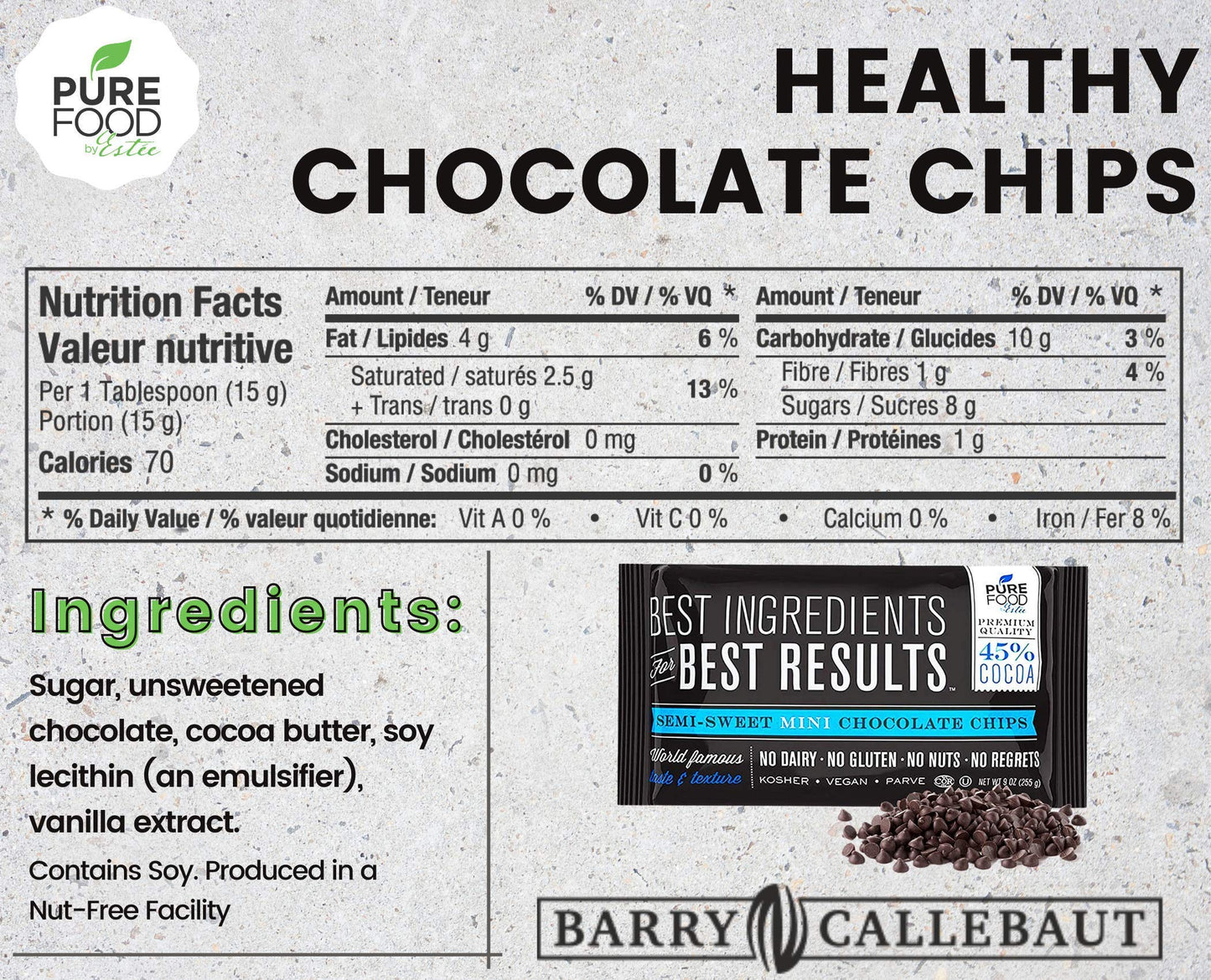 Dairy Free Vegan Mini Chocolate Chips, 9Oz (4 Pack) | All Natural | Certified Kosher | Gluten-Free, Dairy-Free, Nut-Free | Allergen Friendly Baking Chocolate