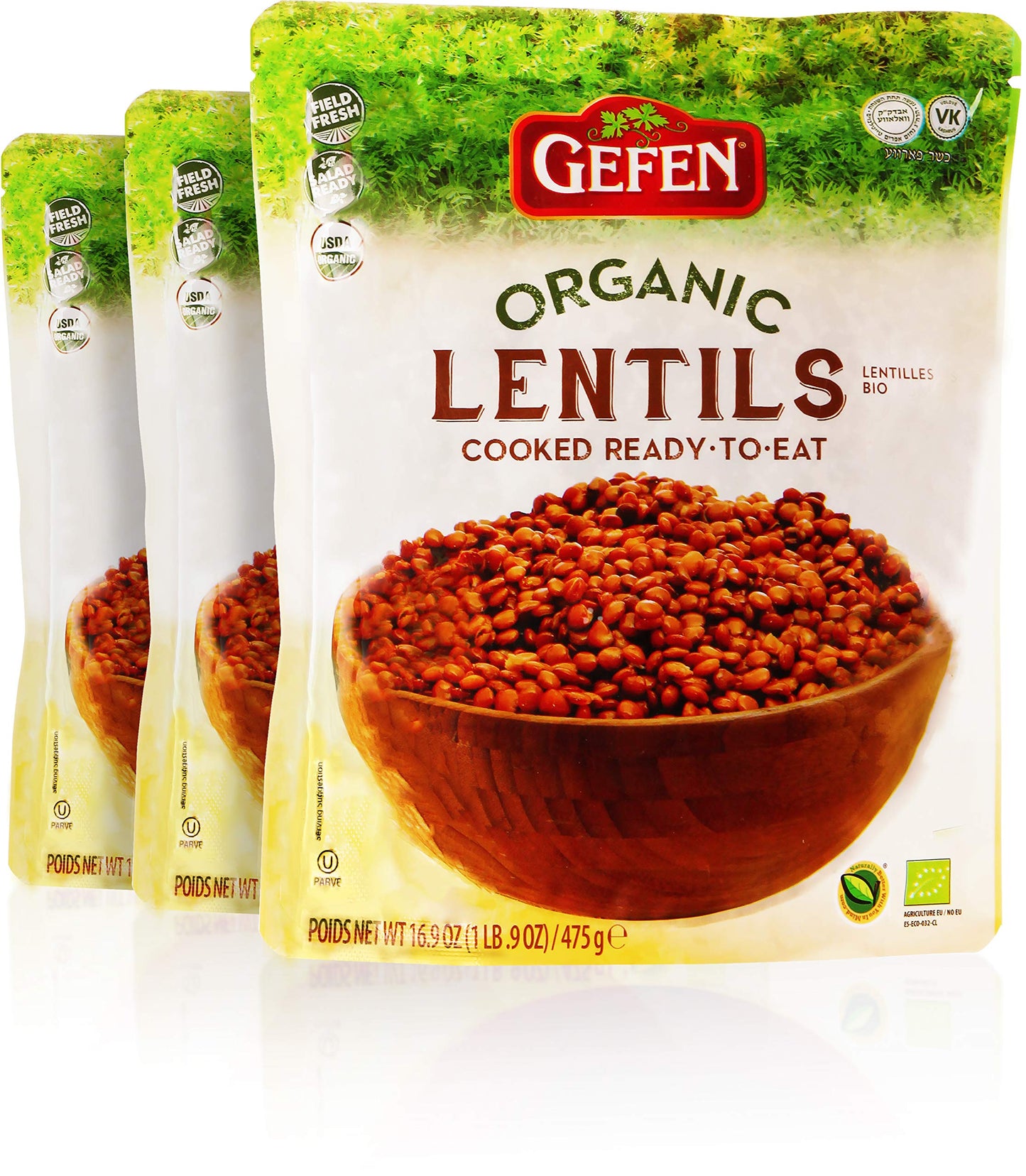 Gefen Organic Ready to Eat Lentils, 16.9 oz, Pack of 1