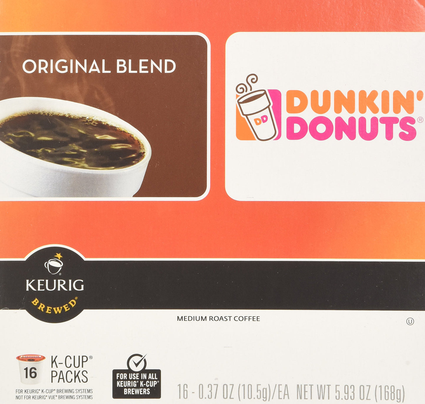 Dunkin Donuts Original Flavor Coffee K-Cups for Keurig, 32 Count