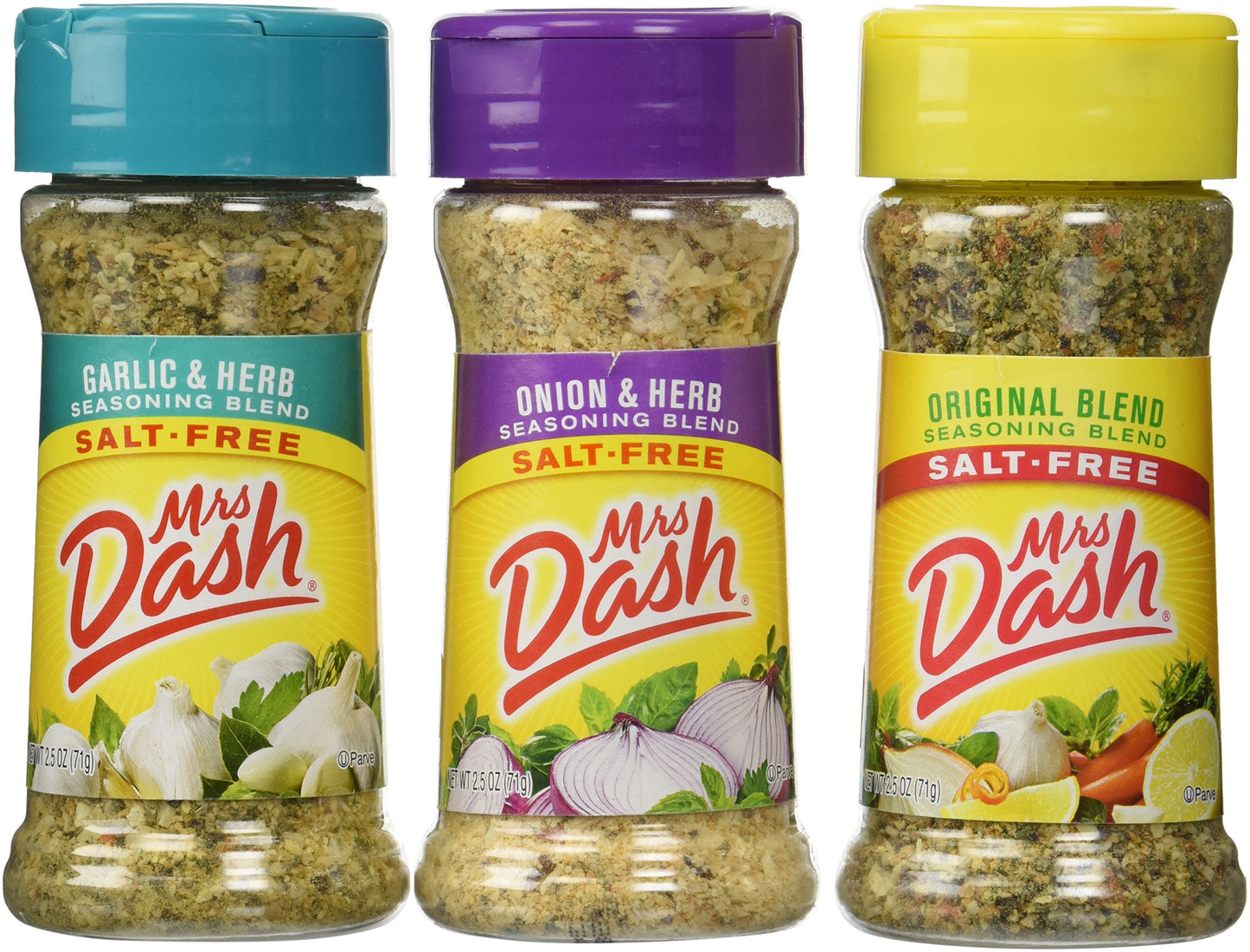 Mrs. Dash Combo All Natural Seasoning Blends 2.5 Oz; Original,Onion&Herb,Garlic&Herb By Mrs. Dash