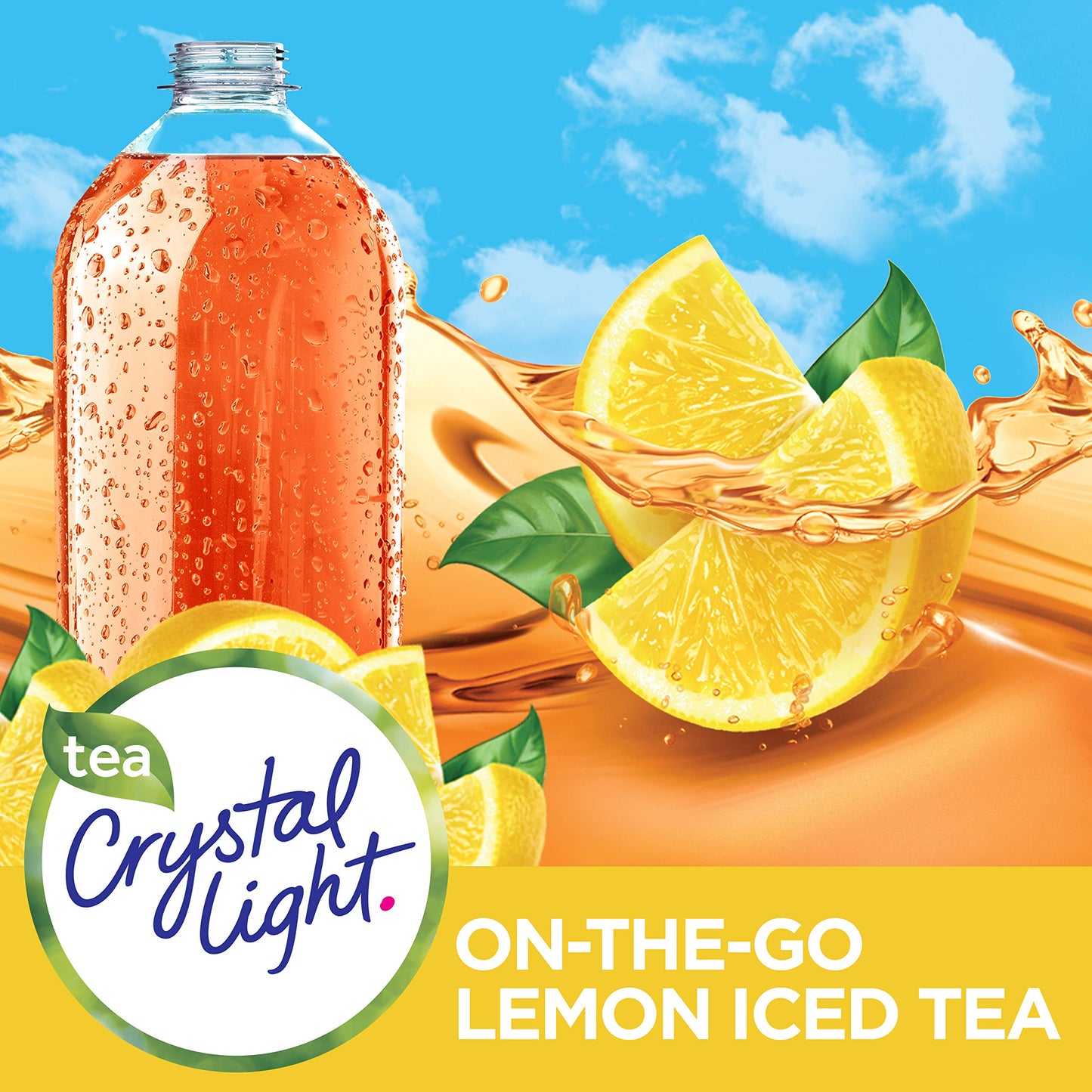Crystal Light Iced Tea On The Go, Lemon Flavor, 10-Count, 0.7 Ounce Packages, Pack of 6
