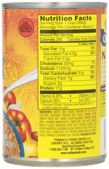 Nalley Original Chili Con Carne With Beans, 14 Ounce (Pack Of 12)