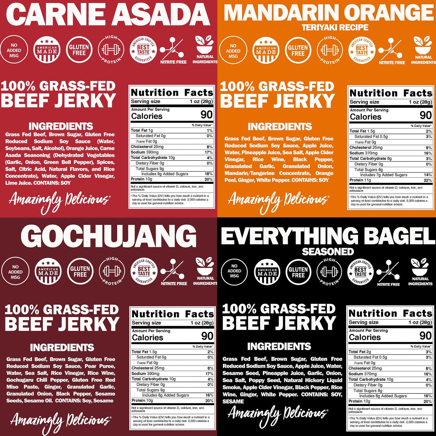 Field Trip Grass Fed Beef Jerky Variety Pack, Healthy Gluten Free Snacks, All Natural, Paleo-Friendly Meat Snacks With No Nitrat