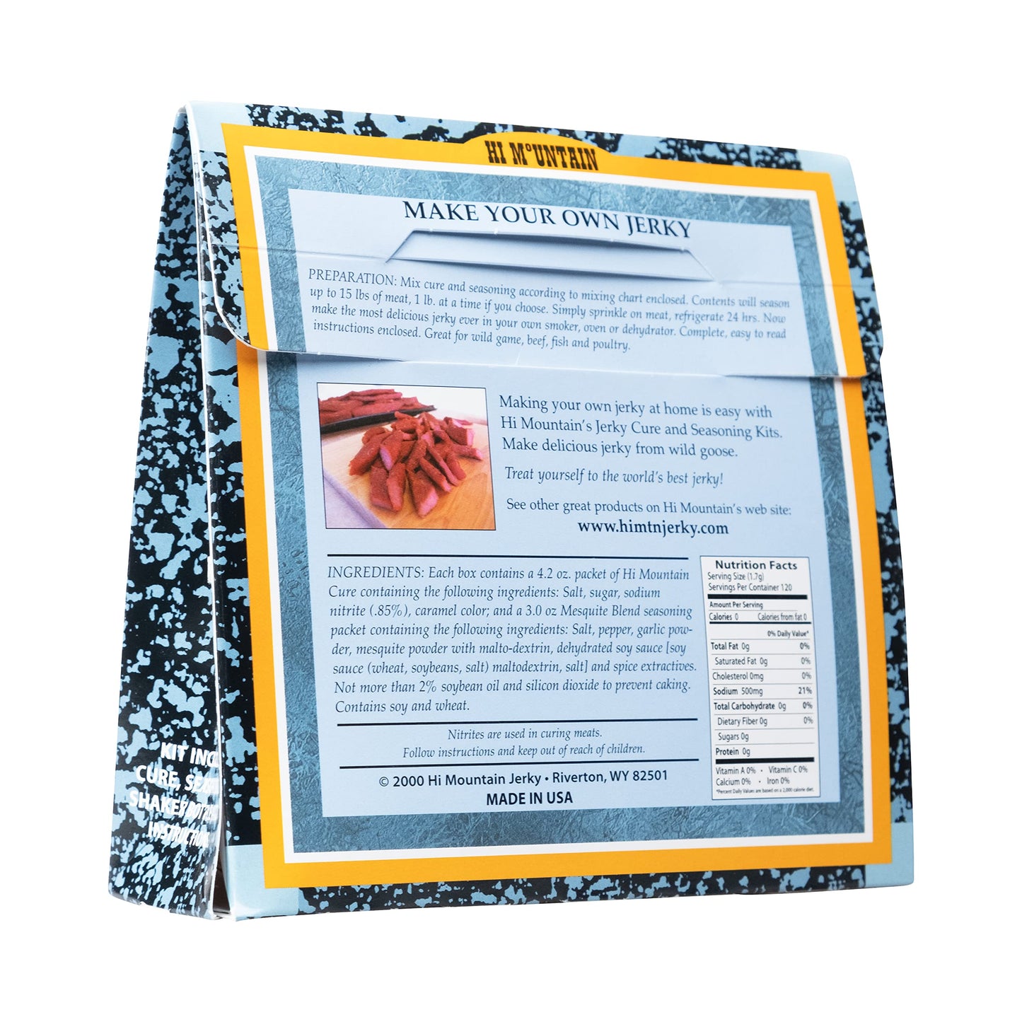 Hi Mountain Jerky Seasoning And Cure Kit | Goose Misquite Blend | Create Savory Homemade Beef Jerky | Great For Turkey, Chicken, & Ducks Too | Mix Will Season Up To 15Lbs. Of Meat (1 Box)