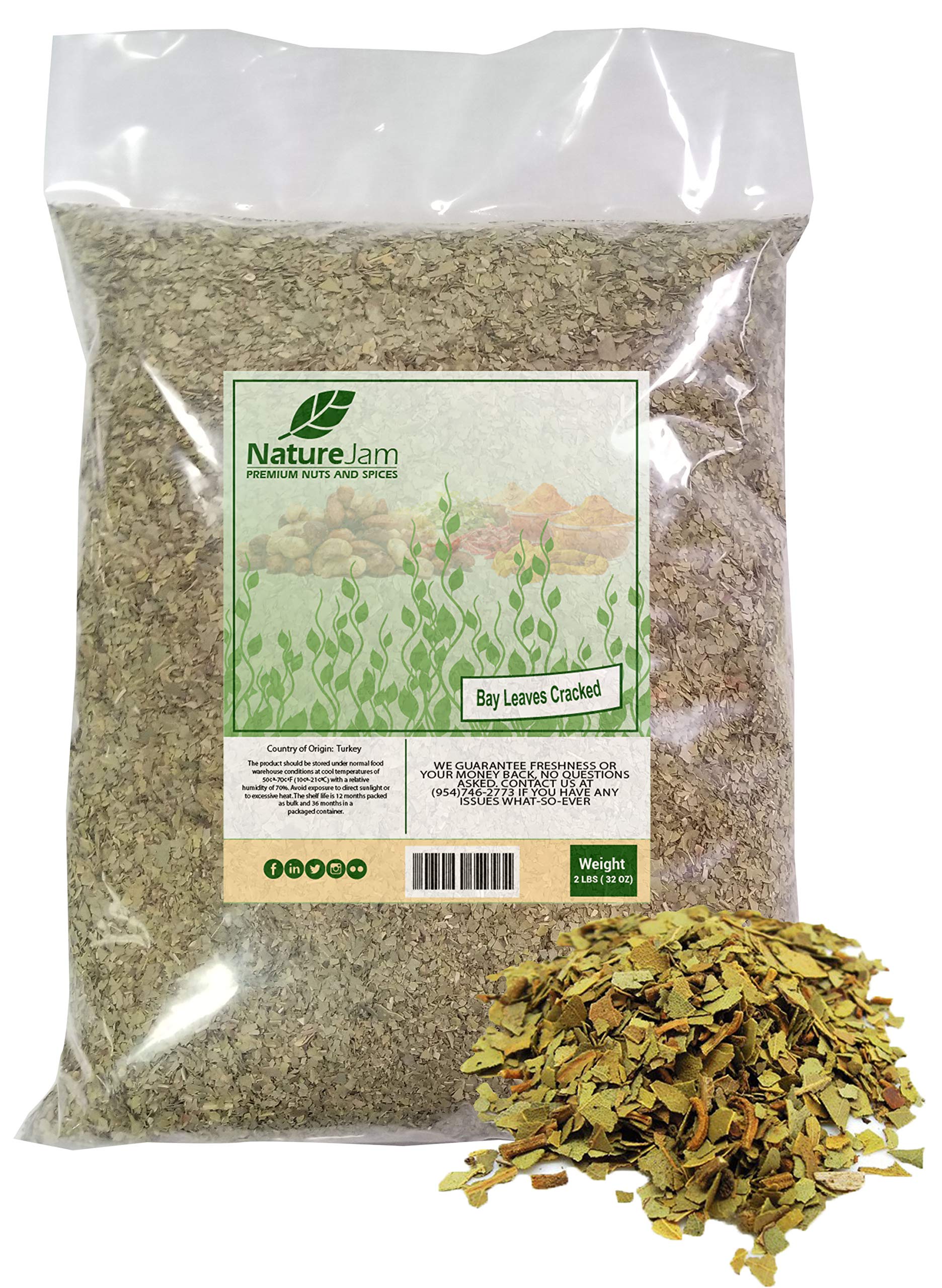 Bay Leaves (Cracked/Pieces) Bulk Bag 2 Pound