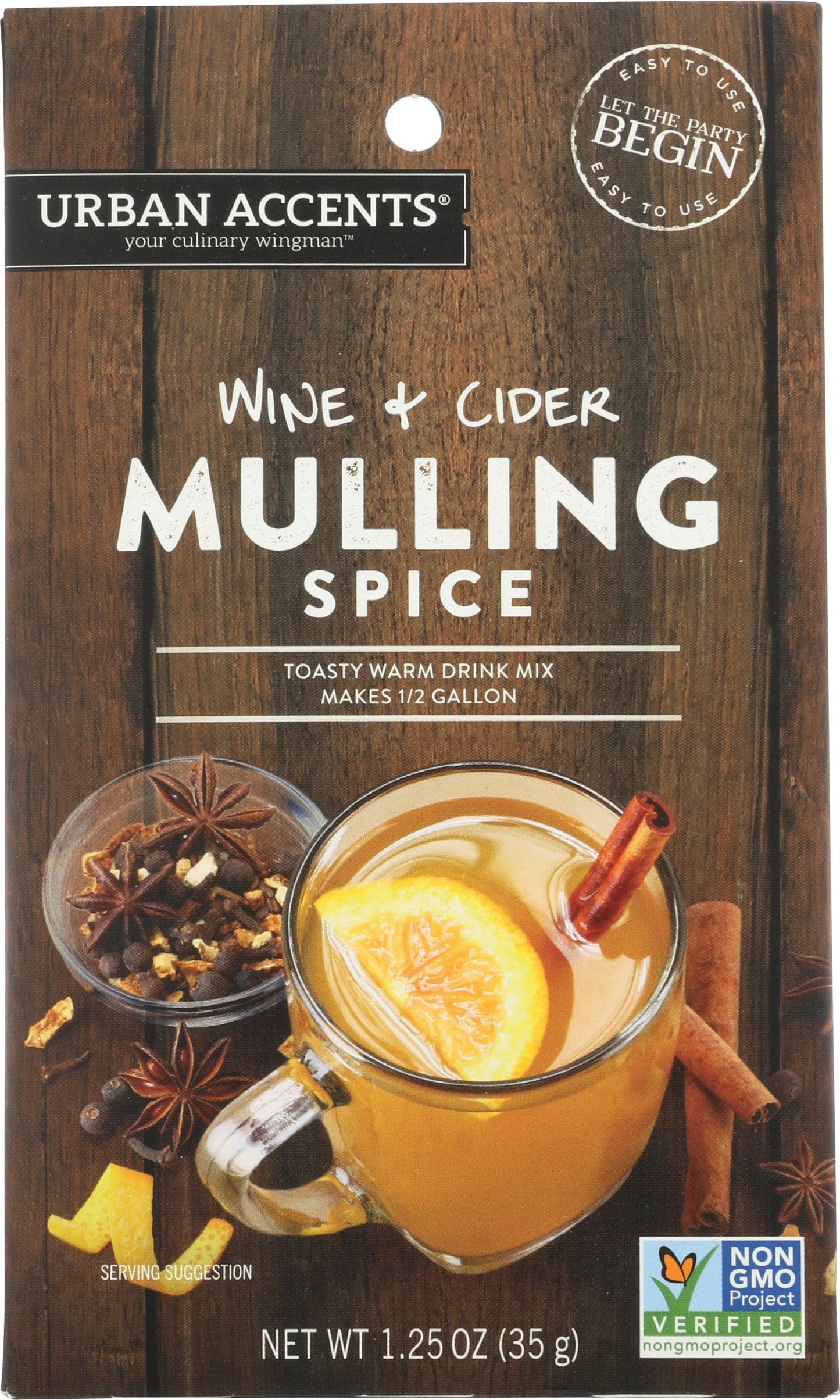 Urban Accents Mulling Spice - 1.25 Ounce Pack, Ideal for Holiday Beverages