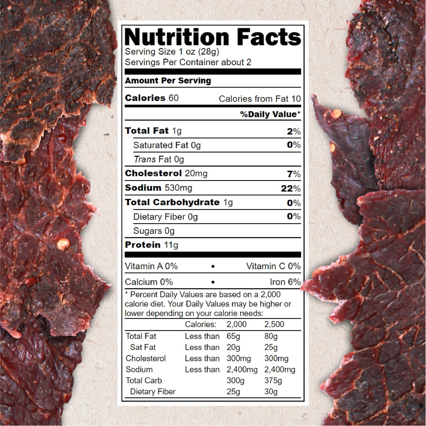 Hardtimes Handcrafted Beef Jerky - Black Pepper Flavor - 3 Pack Of 2.25 Oz. Bags