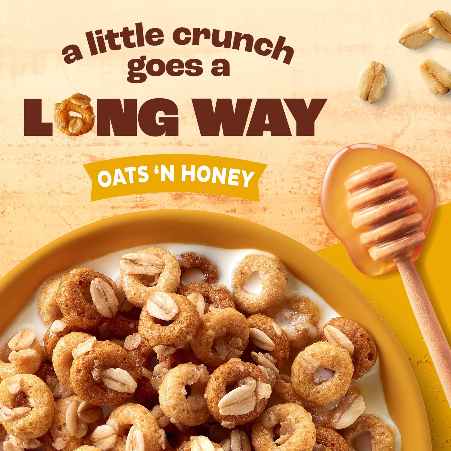 Cheerios Oat Crunch Oats 'N Honey Breakfast Cereal, Made With Whole Grain, Family Size, 24 Oz