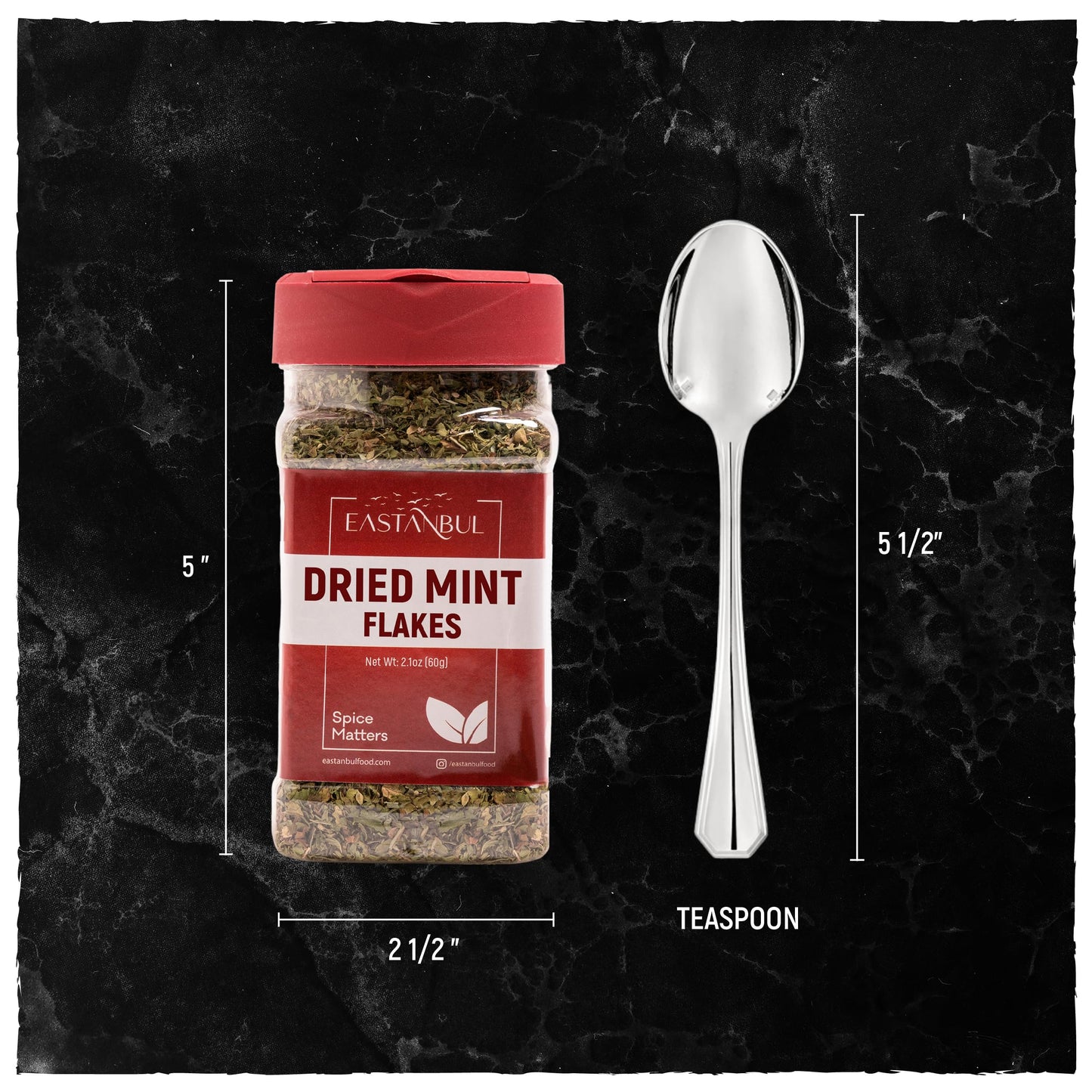 Eastanbul Dried Mint Leaves 2.1Oz,%100 Natural Dried Peppermint Leaves Freshly Picked Mint Tea Loose Leaf, Crushed Mint Leaves,