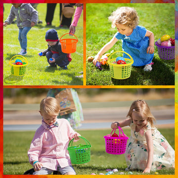 18 Pcs Easter Baskets Small With Handles For Kids Egg Hunting-70G Easter Grass Stuffers For Spring Party Crafts Supplies Accesso