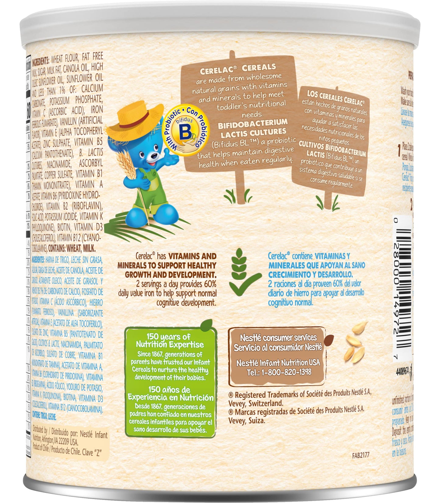 Nestle Cerelac Wheat Cereal With Milk, 14.1-Ounce Canister (Pack Of 5)