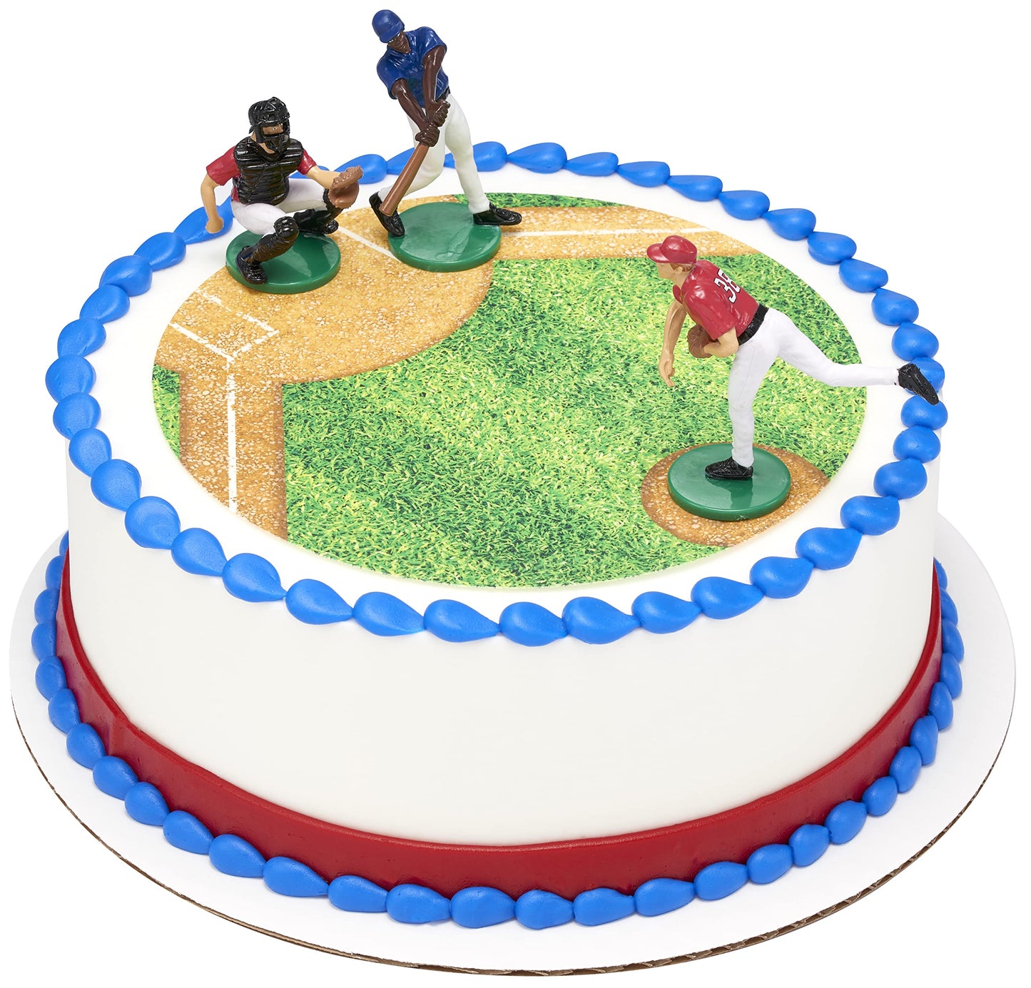 Decoset Batter Up 3 Piece Decorations Set, Cake And Cupcake Toppers For Baseball Themed Birthdays, Celebrations, And Parties, Fo