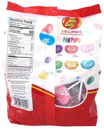 Adams & Brooks, Inc. Jelly Belly Lollipops, Jelly Belly Candy, Classic Jelly Belly Flavors, Individually Wrapped Lollipops, Kosh