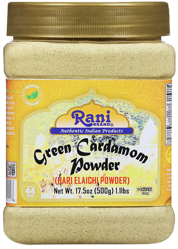 Rani Green Cardamom Pods Powder, All Natural, Vegan, 17.5oz (500g), Gluten Friendly, Non-GMO, Kosher, Product of India