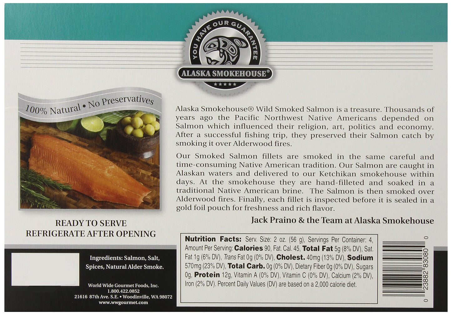 Alaska Smokehouse Smoked Salmon Fillet Gift Box, 8 Oz, 8 Ounce (Pack of 1)