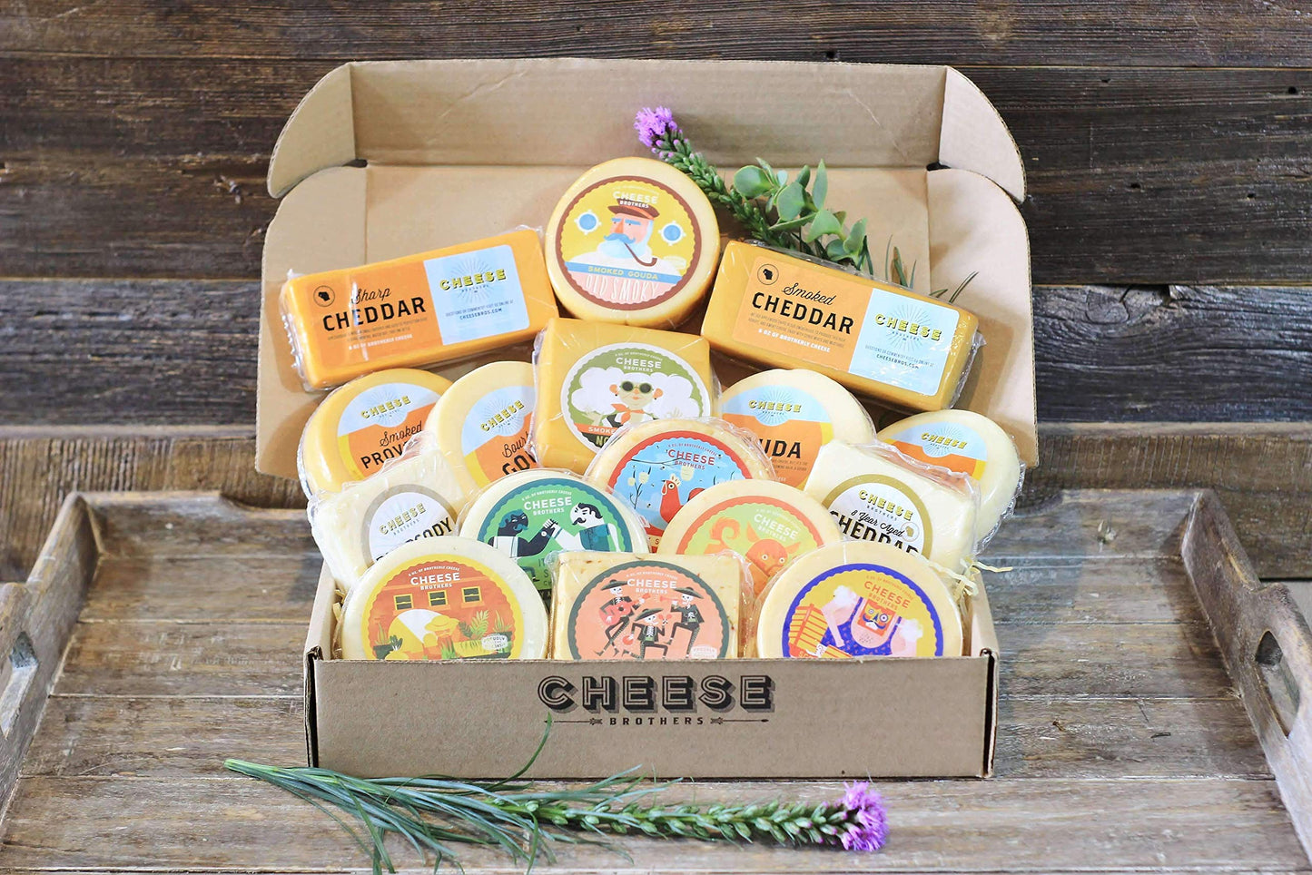 CHEESE BROTHERS INC Ultimate Assortment Gift Box - 16 Piece Set with Aged Cheddar, Gruyere, Spicy Gouda, and more from Wisconsin